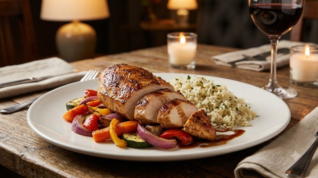 Plated cooked chicken showing tender flavorful results