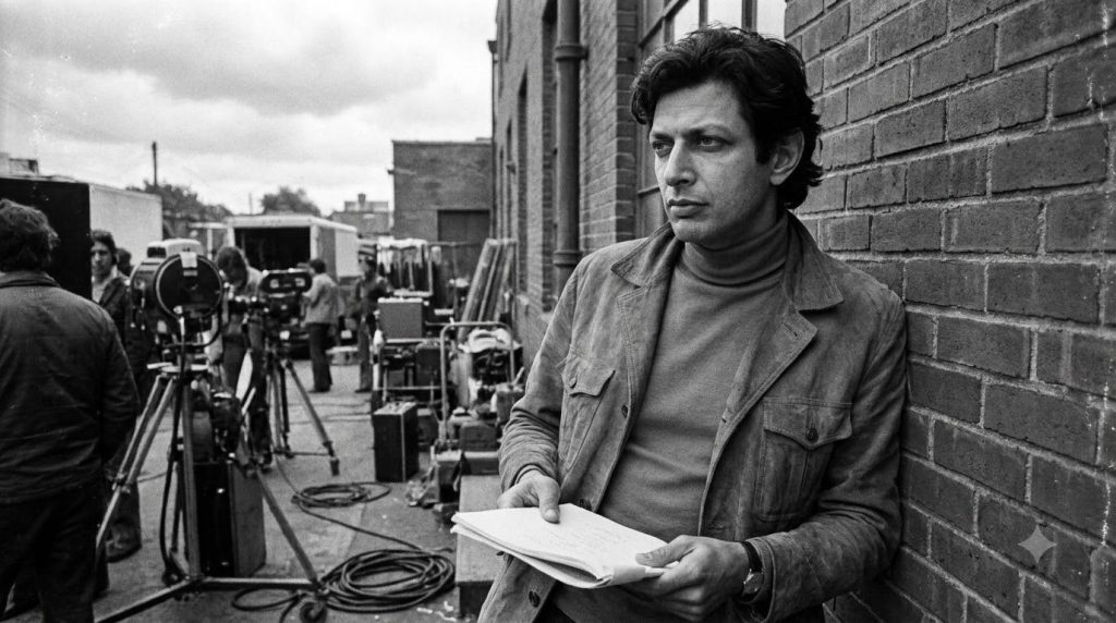 An archival photo of young Jeff Goldblum early in his career