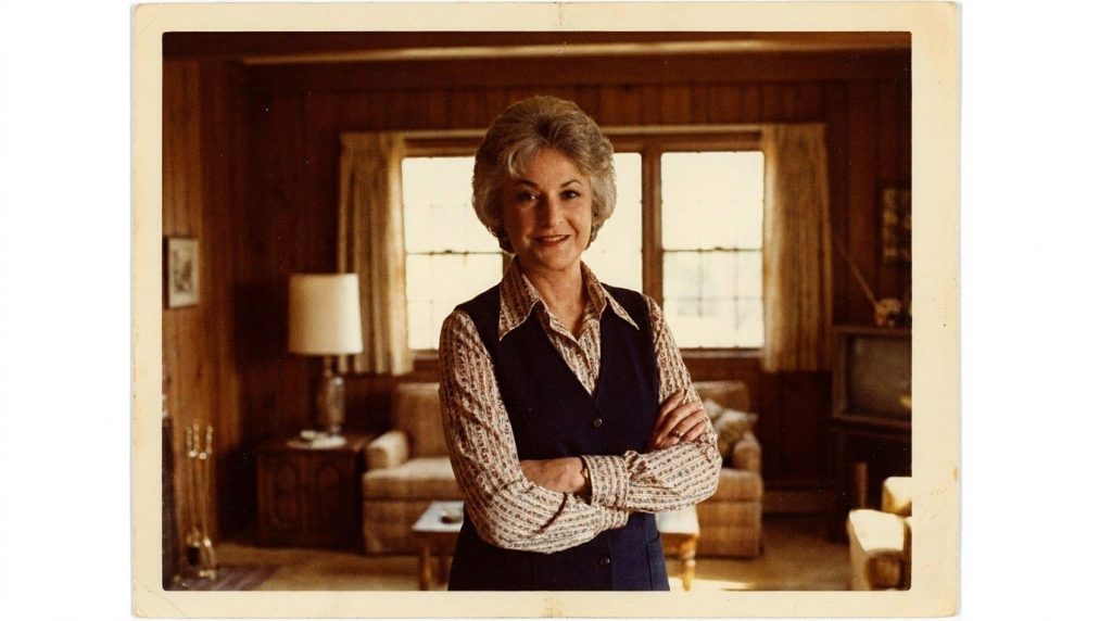 A real publicity photo of Bea Arthur as Maude Findlay from the 1970s TV show Maude She has a confident expression