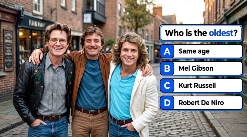 A multiple-choice quiz image featuring a portrait of Audrey Hepburn with four name options below