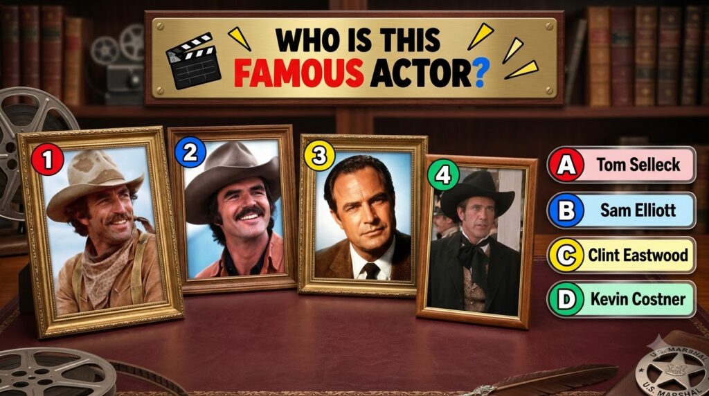 A multiple-choice quiz image showing a vintage portrait of classic Hollywood actor Gregory Peck with four options Henry 