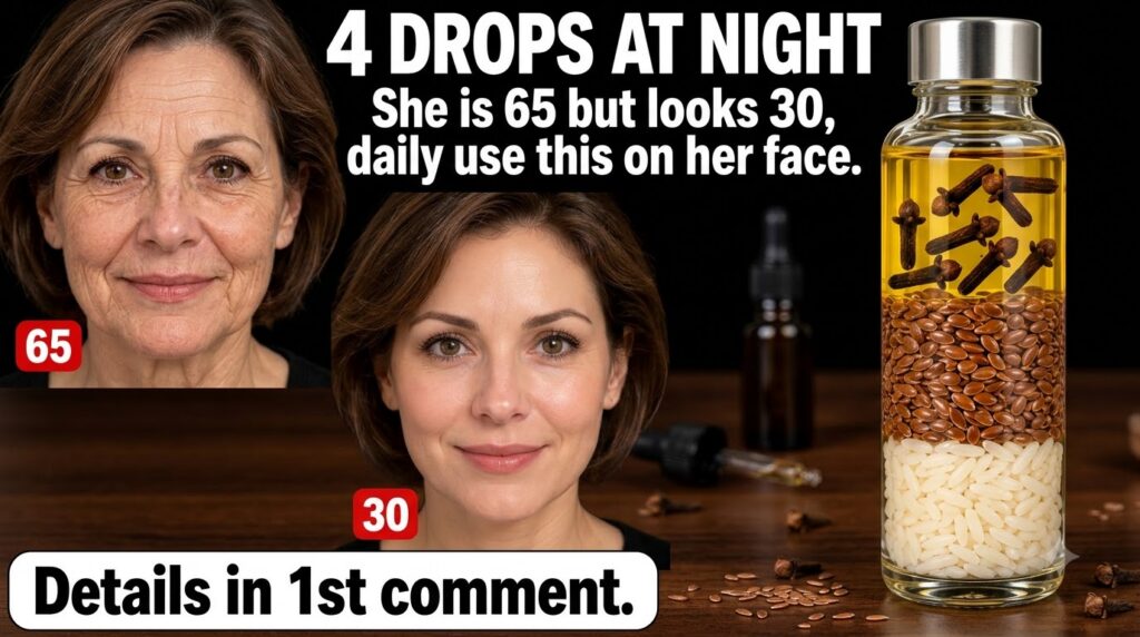 A striking before-and-after comparison of a woman s face showing dramatic age reversal On the left an older woman with w