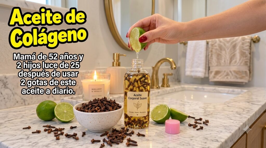 A close-up of a DIY beauty setup on a bright marble counter A hand with red nails squeezes a fresh lime half dripping ju