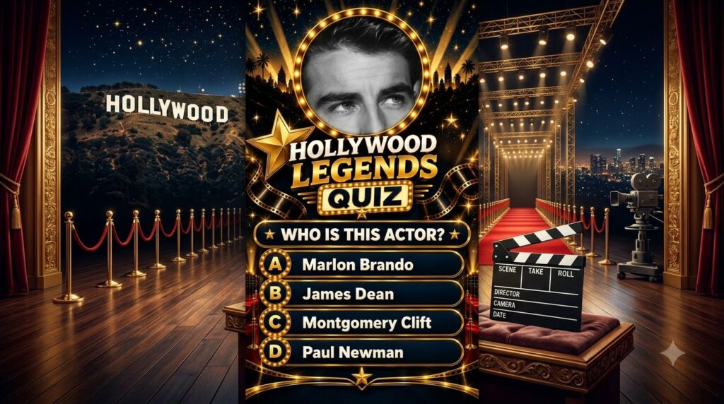 A black and white close-up of a classic actor s face Paul Newman framed by a golden lit marquee circle part of a Hollywo