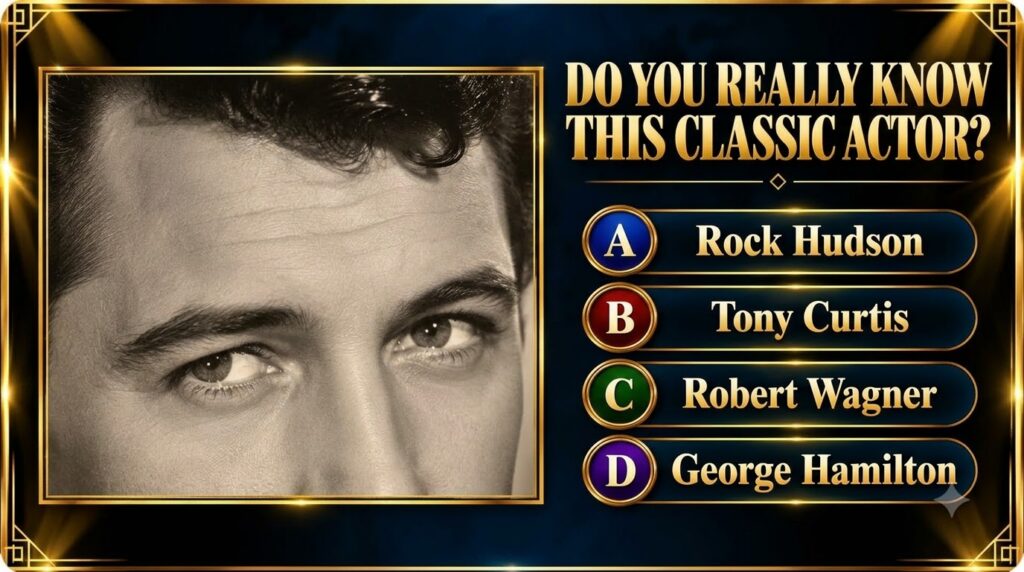 A sepia-toned close-up of a classic male actor s eyes and forehead on a quiz card The question DO YOU REALLY KNOW THIS C