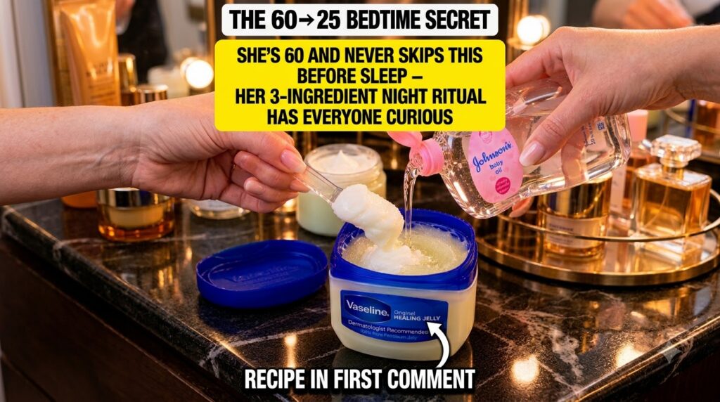 Hands mixing Vaseline and Johnson s Baby Oil in a small container