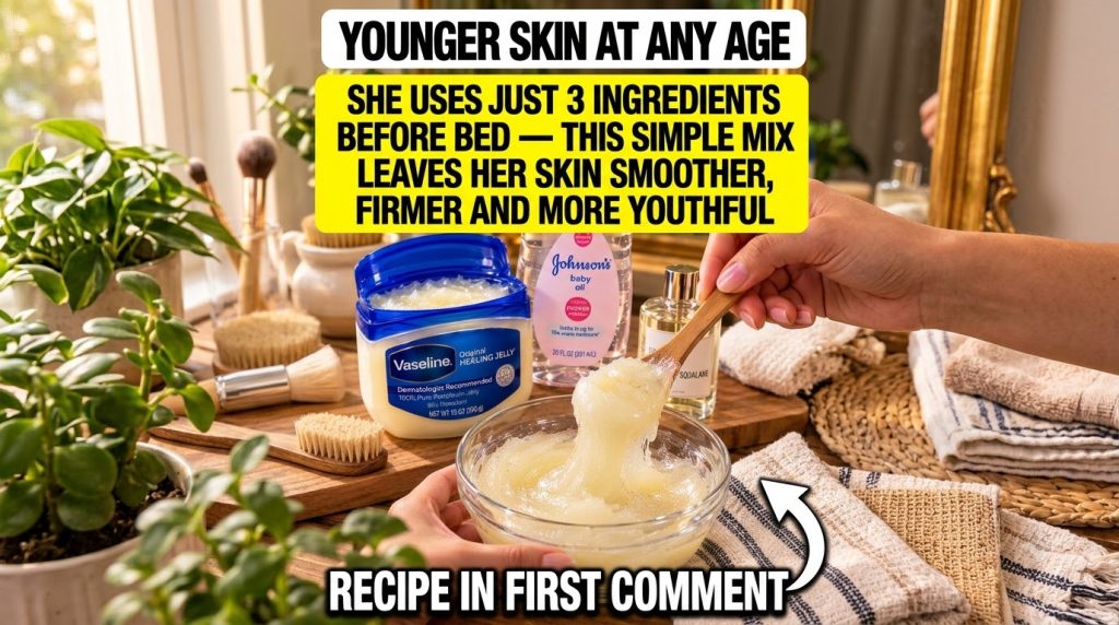 A hand holding a glass bowl with a thick yellowish viscous mixture with a wooden spoon lifting some of it An open tub of