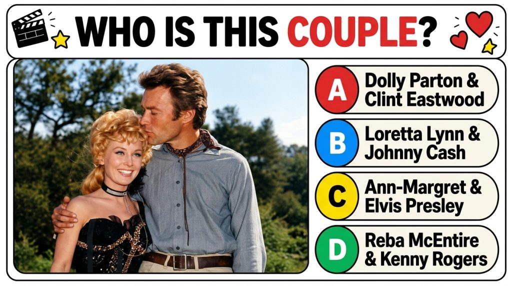 A romantic scene with Maureen O Hara and John Wayne where Wayne kisses O Hara s forehead O Hara has elaborate blonde cur