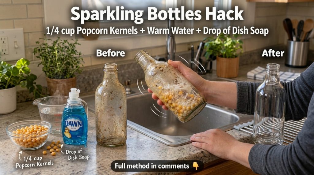A clear glass bowl filled with unpopped yellow and white popcorn kernels highlighting the raw ingredient for the DIY