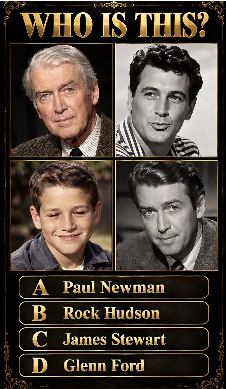 A black and white archival publicity photo of a young James Stewart smiling warmly embodying his everyman persona
