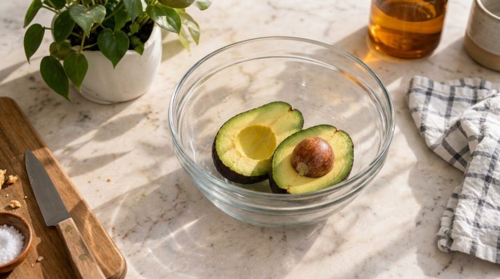 A slice of Japanese-style avocado milk cake on a plate showing its soft creamy texture and a subtle green hue garnished 