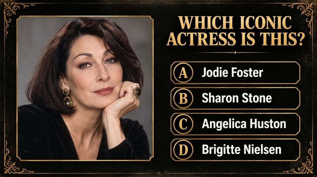 A quiz image featuring four portrait-style photographs of famous actresses in a 2x2 grid numbered 1-4 with corresponding