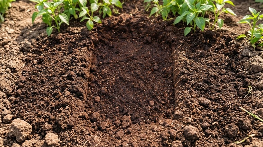 A person demonstrating how to build a simple compost pit using an old car tire a cardboard box soil and organic kitchen 