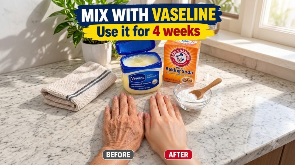 Side-by-side comparison of two hands one aged with wrinkles and spots labeled BEFORE and another smooth and youthful lab