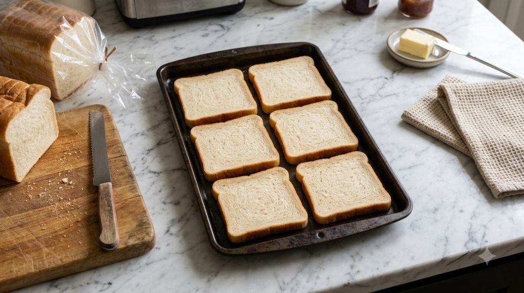 A perfectly baked toast pizza with melted mozzarella cheese and pepperoni golden-brown crust served on a rustic wooden b