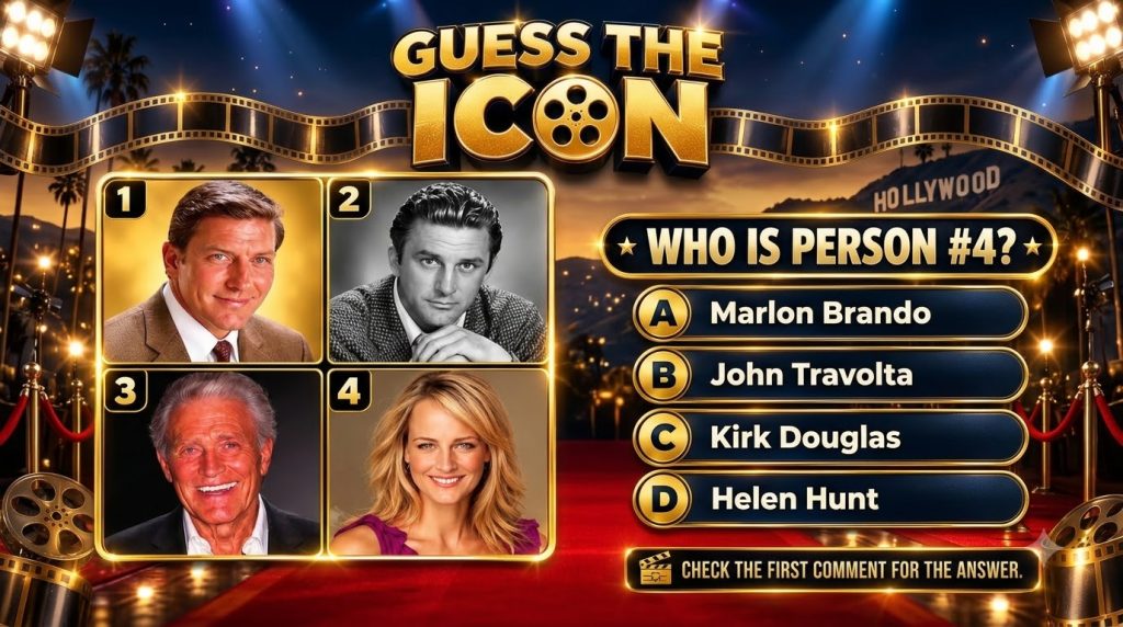 A Hollywood-themed trivia game titled Guess The Icon featuring multiple celebrity portraits with a specific focus on ide