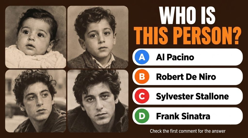 A 2x2 collage of four vintage-style portraits of a young Al Pacino in sepia or black-and-white as seen in the quiz The i