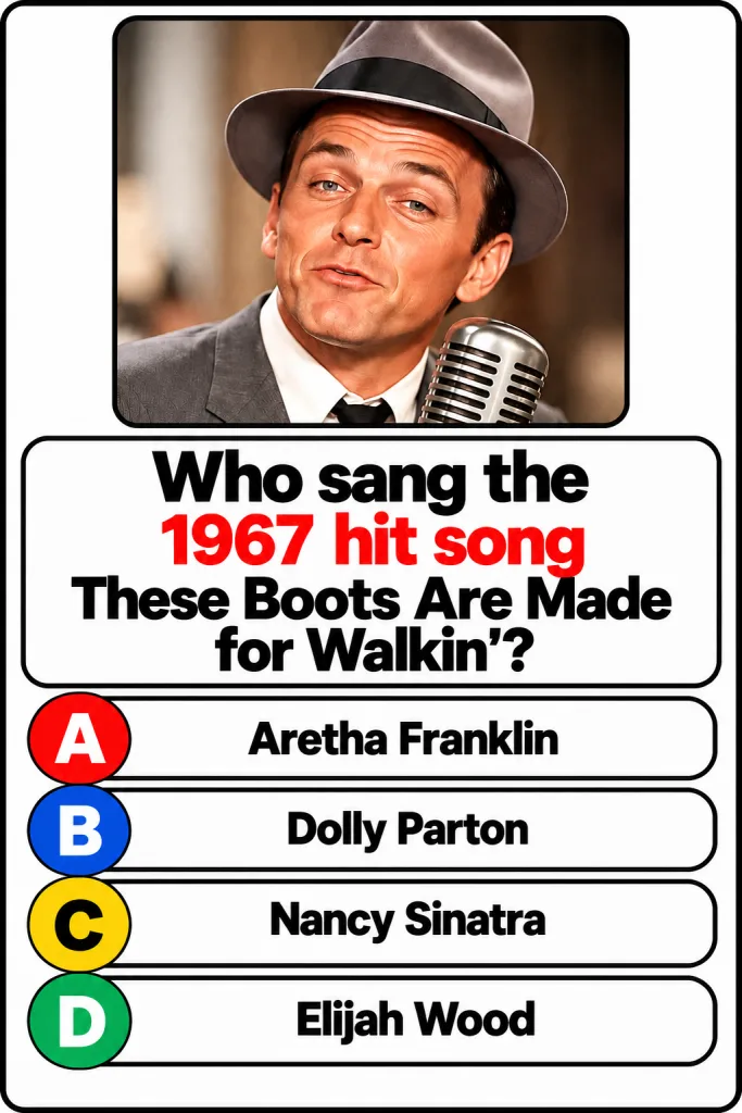 A vintage-style portrait of a man resembling Frank Sinatra wearing a fedora and a suit with a vintage microphone in fron