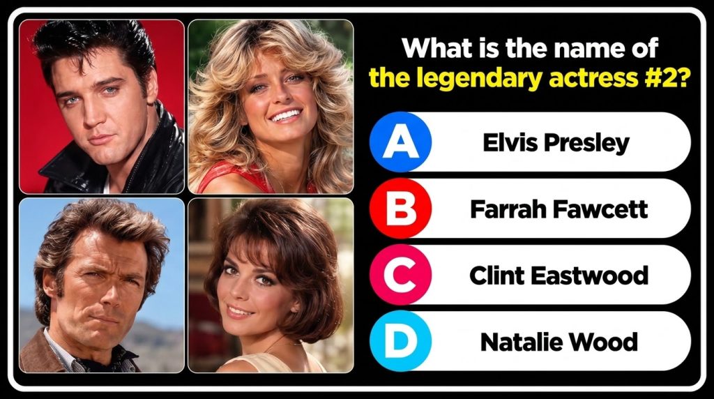 A portrait of Farrah Fawcett with her iconic voluminous blonde hair and a radiant smile