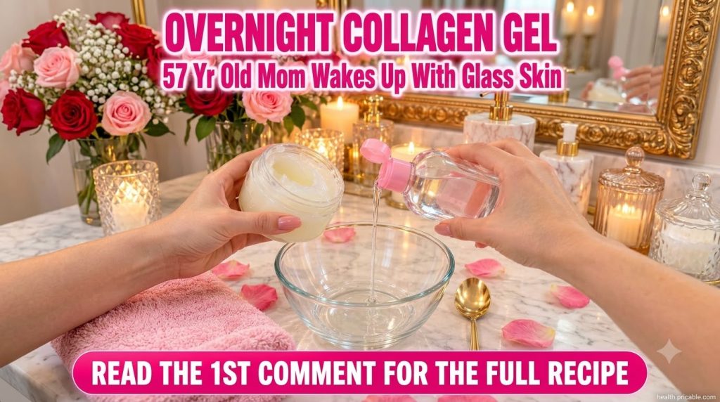 Hands holding a jar of Vaseline and a bottle of Johnson s Baby Oil over a clear glass mixing bowl on a marble countertop