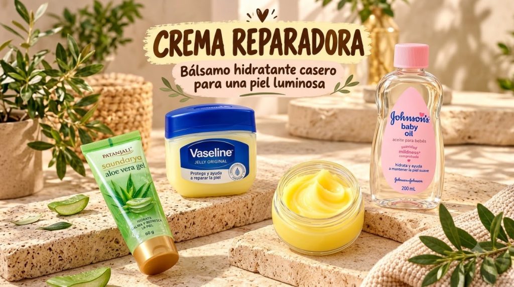 Una colección de productos para el cuidado de la piel incluyendo Vaselina Aceite de Bebé Johnson s Gel de Aloe Vera Pata