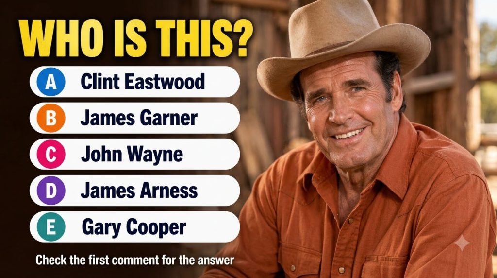 The quiz image showing an elderly man in a cowboy hat and orange shirt smiling warmly