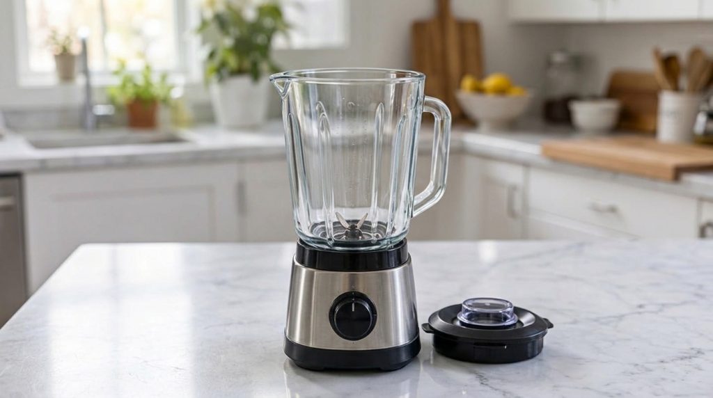 A vibrant and creamy purple-pink smoothie topped with fresh berries and chia seeds in a clear glass with a straw set aga