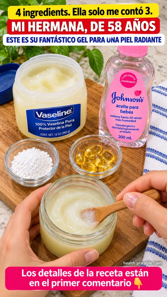 A vibrant flat lay showing a jar of Vaseline a bottle of Johnson s Baby Oil bowls with white powder and yellow vitamin E