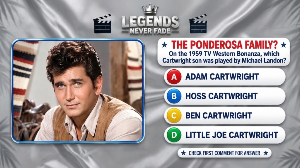 Michael Landon in character as Little Joe Cartwright from Bonanza a classic portrait for a trivia quiz