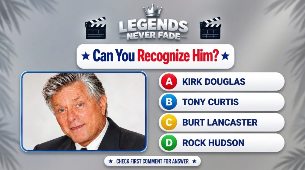A social media quiz featuring an older gentleman with gray hair and blue eyes smiling The text Legends Never Fade is pro