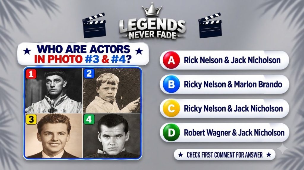 A vertical quiz graphic for social media themed LEGENDS NEVER FADE featuring a crown and clapperboard icons overlaid wit