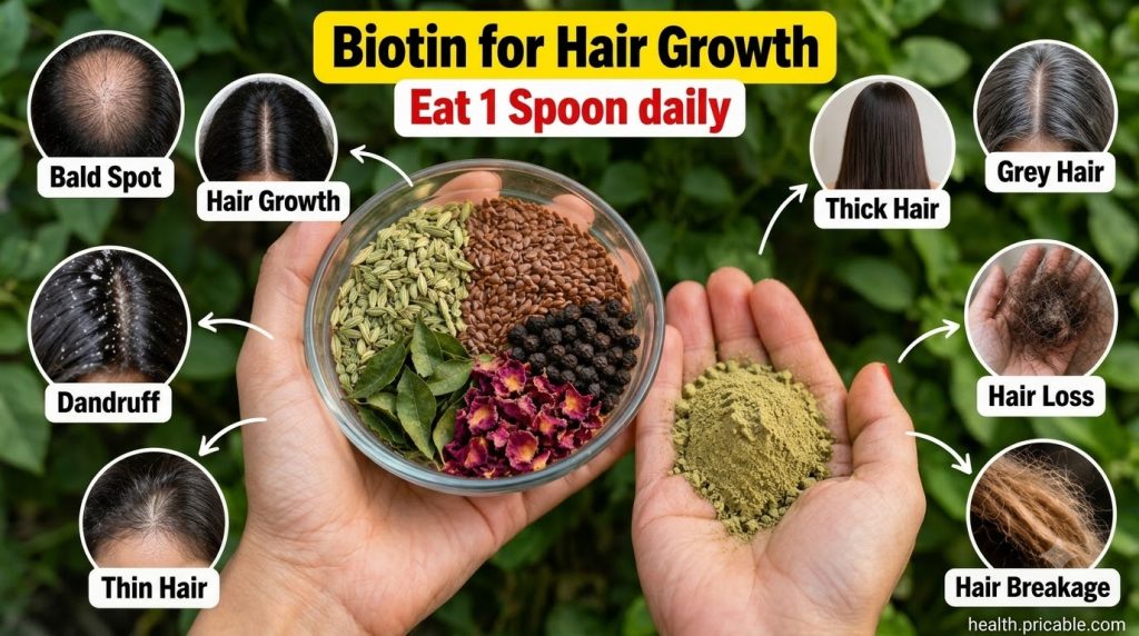 Hands holding a bowl of various dried seeds herbs and petals fenugreek rose petals peppercorns and a pile of green powde