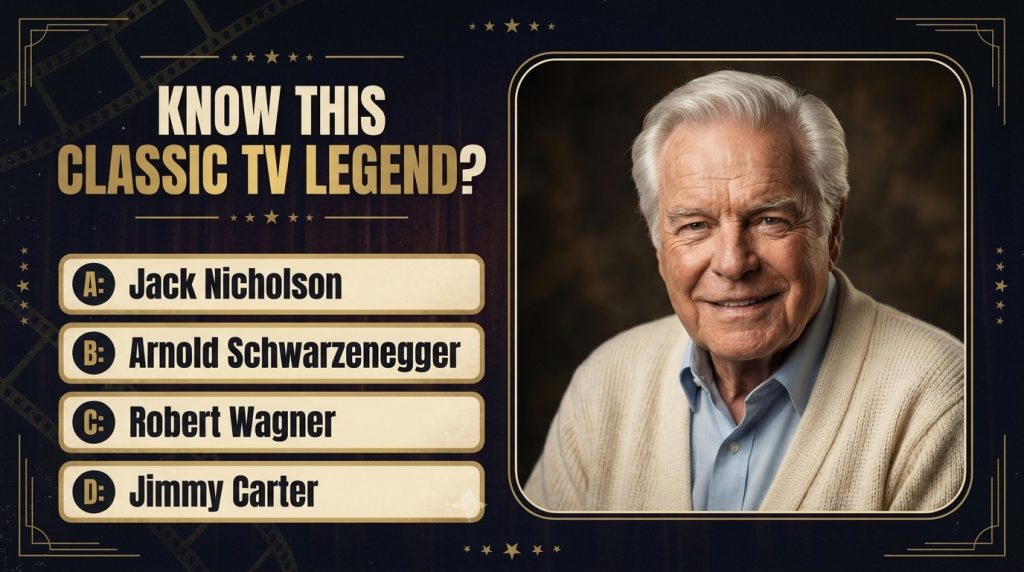 A multi-panel quiz showing four distinct male celebrity portraits on a white background The headline asks Who is this pe