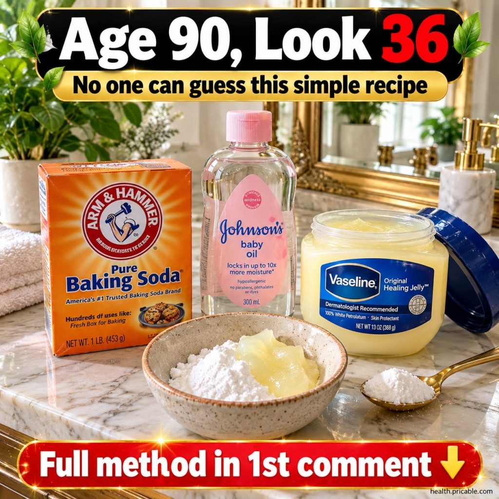 A DIY skincare setup on a bright marble countertop featuring Arm Hammer Baking Soda Johnson s Baby Oil and Vaseline A sm