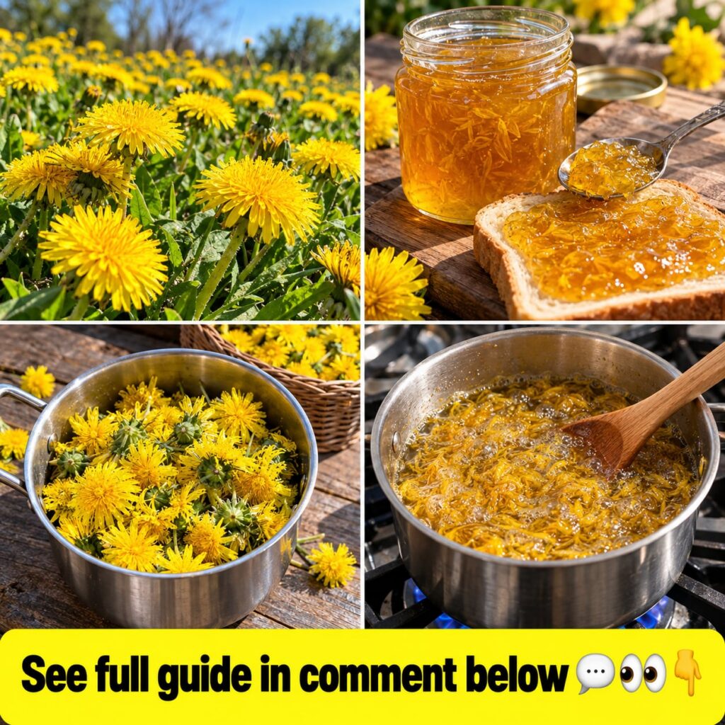 Close-up shot of bright yellow dandelion flowers blooming in a grassy field under soft natural light