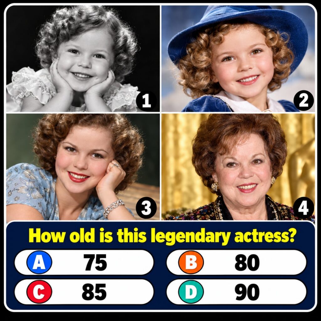 A vibrant high-quality portrait of a young Shirley Temple with her signature ringlet curls and a cheerful optimistic exp