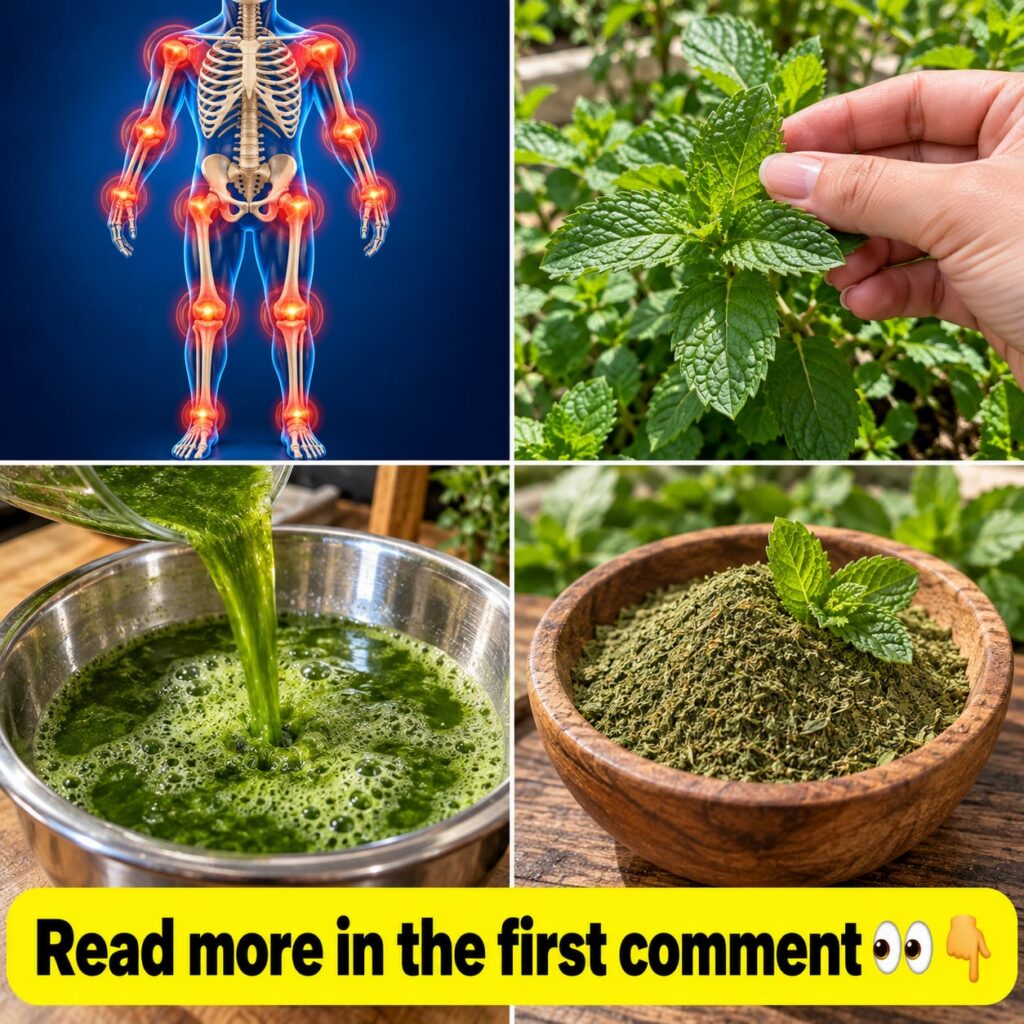 Close-up of fresh green mint leaves vibrant and healthy on a rustic wooden surface ready for preparation