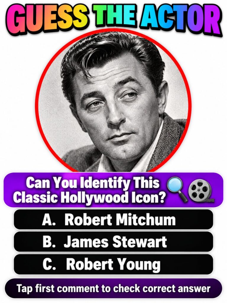 A black and white image of a classic Hollywood actor with a face challenge graphic element possibly a circle highlightin
