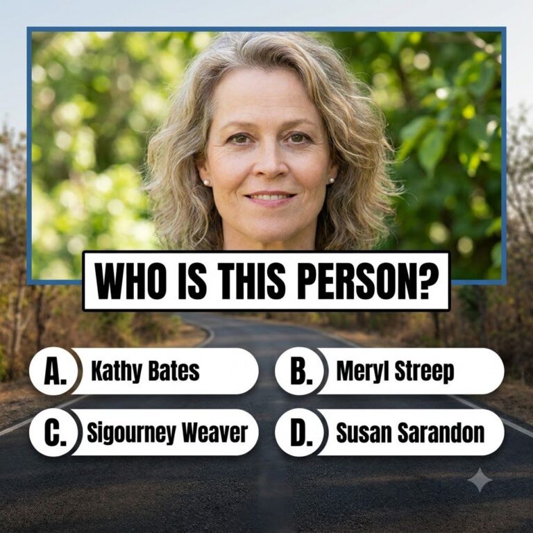 A vertical 9 16 quiz card featuring a close-up portrait of a legendary Hollywood actress framed in metallic gold against