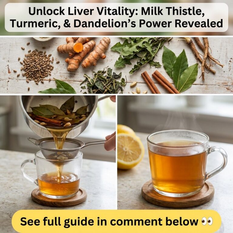 A collection of milk thistle turmeric root and dandelion root possibly in powder or dried form arranged on a rustic wood