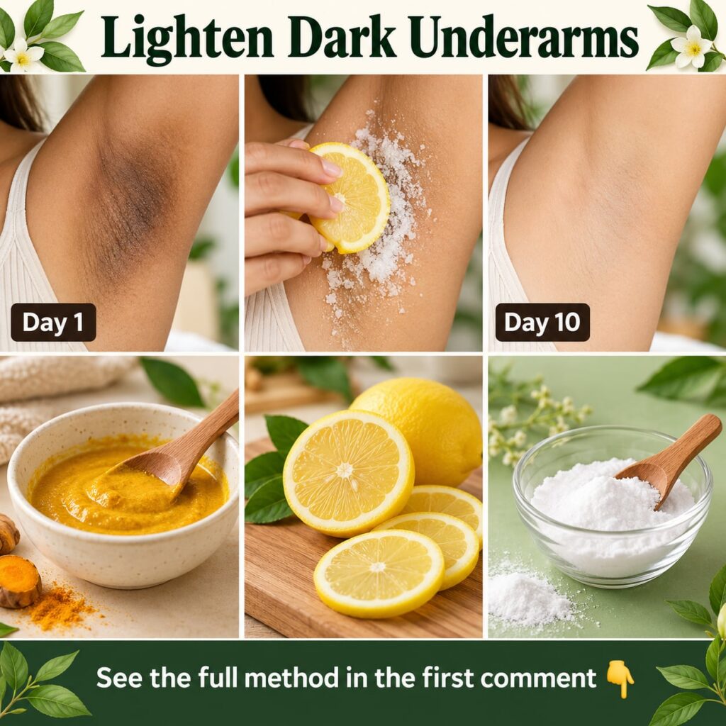 A close-up of a person applying a homemade lemon and baking soda paste to their underarm