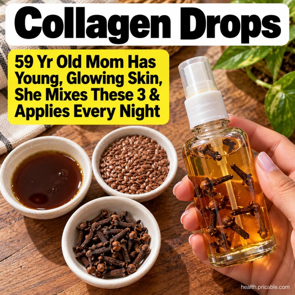 A woman in her late 50s with radiant glowing skin gently applying a few drops of serum to her face at night Her skin loo