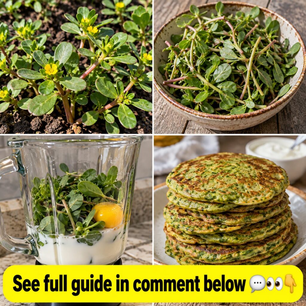 A close-up of fresh vibrant purslane leaves and stems possibly in a garden or a rustic bowl highlighting its succulent t