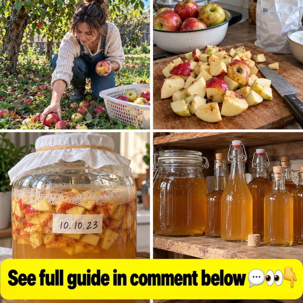 A collection of freshly harvested or fallen apples on a rustic wooden table some whole some cut with a glass jar in the 