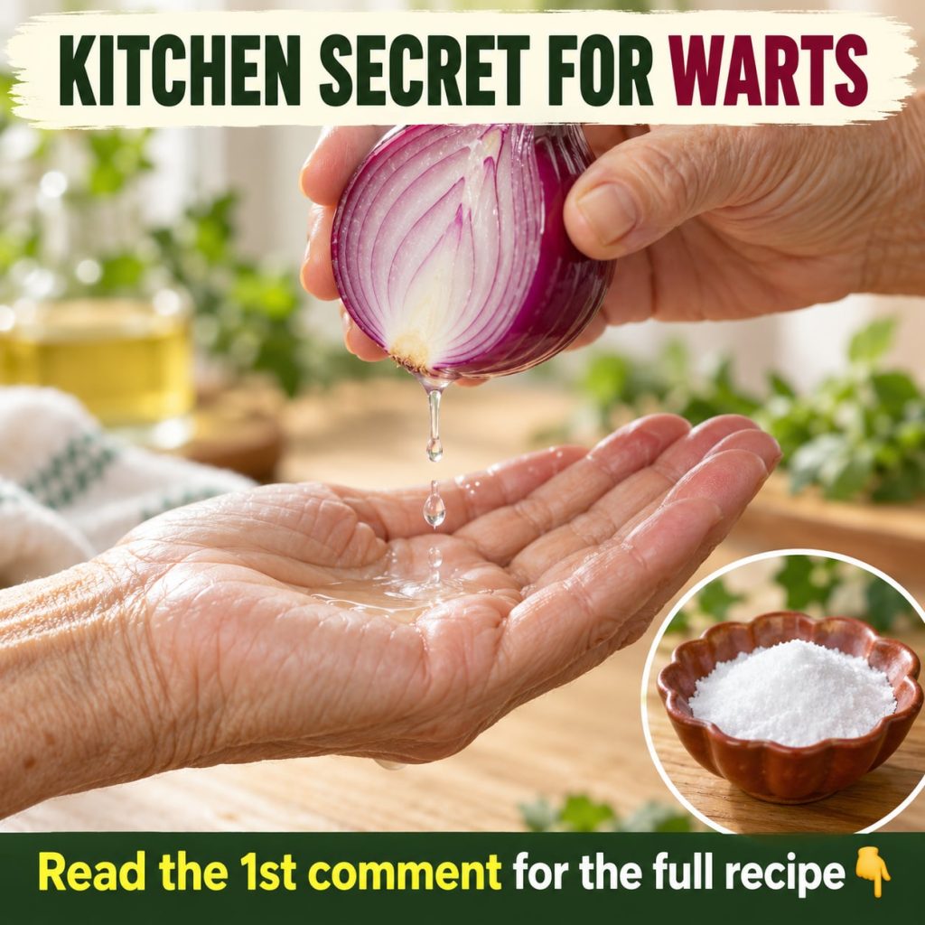 A close-up of a fresh onion perhaps half-sliced on a rustic kitchen counter suggesting preparation for a home remedy