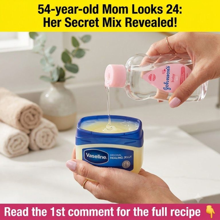 A small bowl containing a mixture of Vaseline and baby oil with a spoon for mixing placed on a clean surface