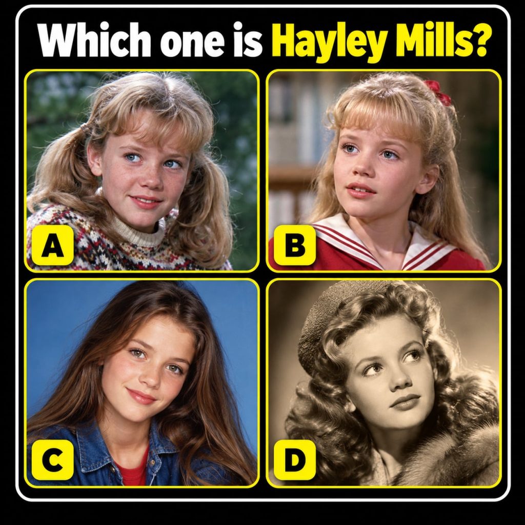 A vertical 9 16 quiz card featuring a collage of 3-4 iconic child stars from classic Hollywood cinema asking Which one i