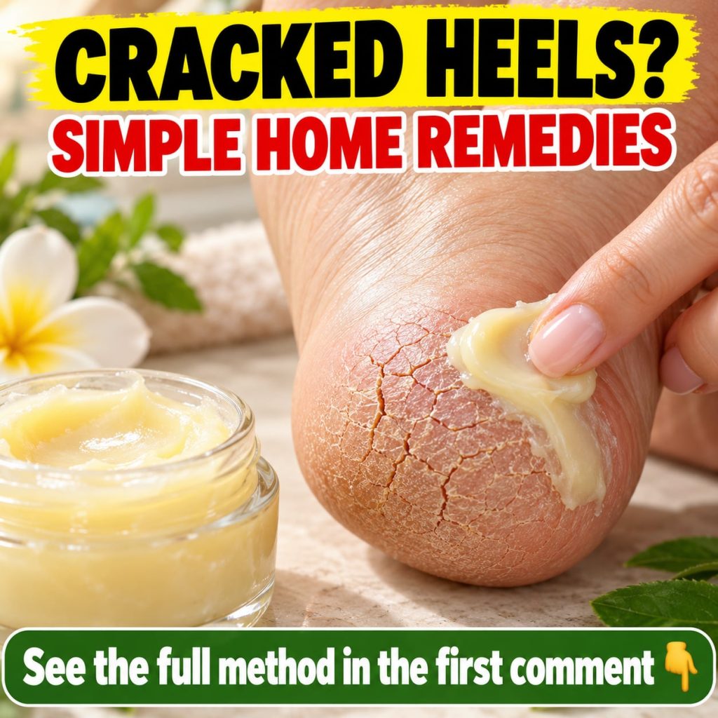 A close-up of hands applying a thick moisturizer or petroleum jelly to a dry cracked heel The skin on the heel looks vis