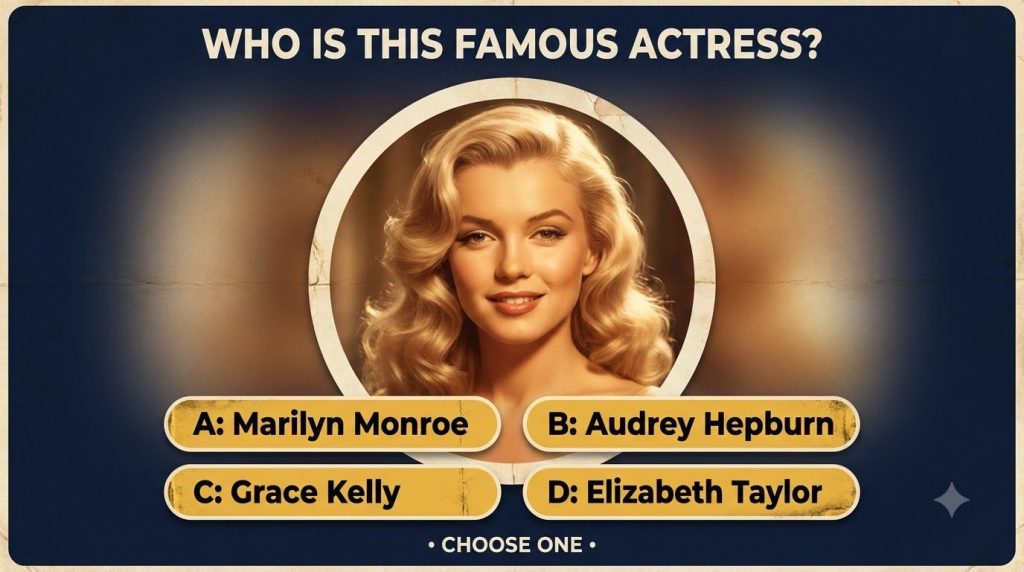 A beautiful smiling blonde woman a classic Hollywood star from the Golden Age with a radiant expression