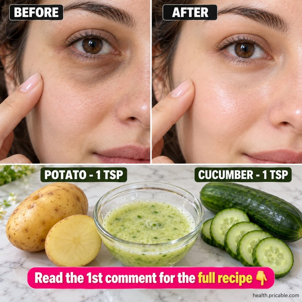 Fresh potato and cucumber slices on a cutting board ready for a DIY beauty treatment